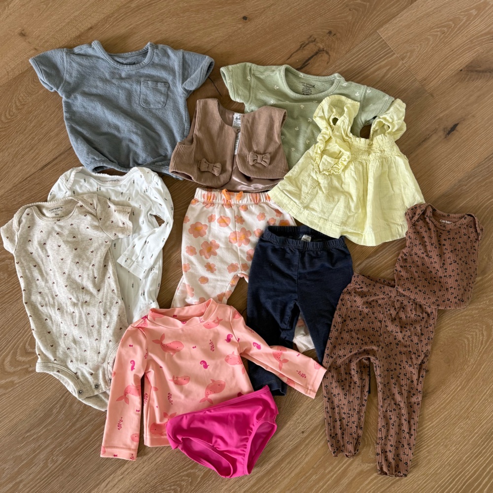13 pc baby girl clothing bundle - 6-9 months